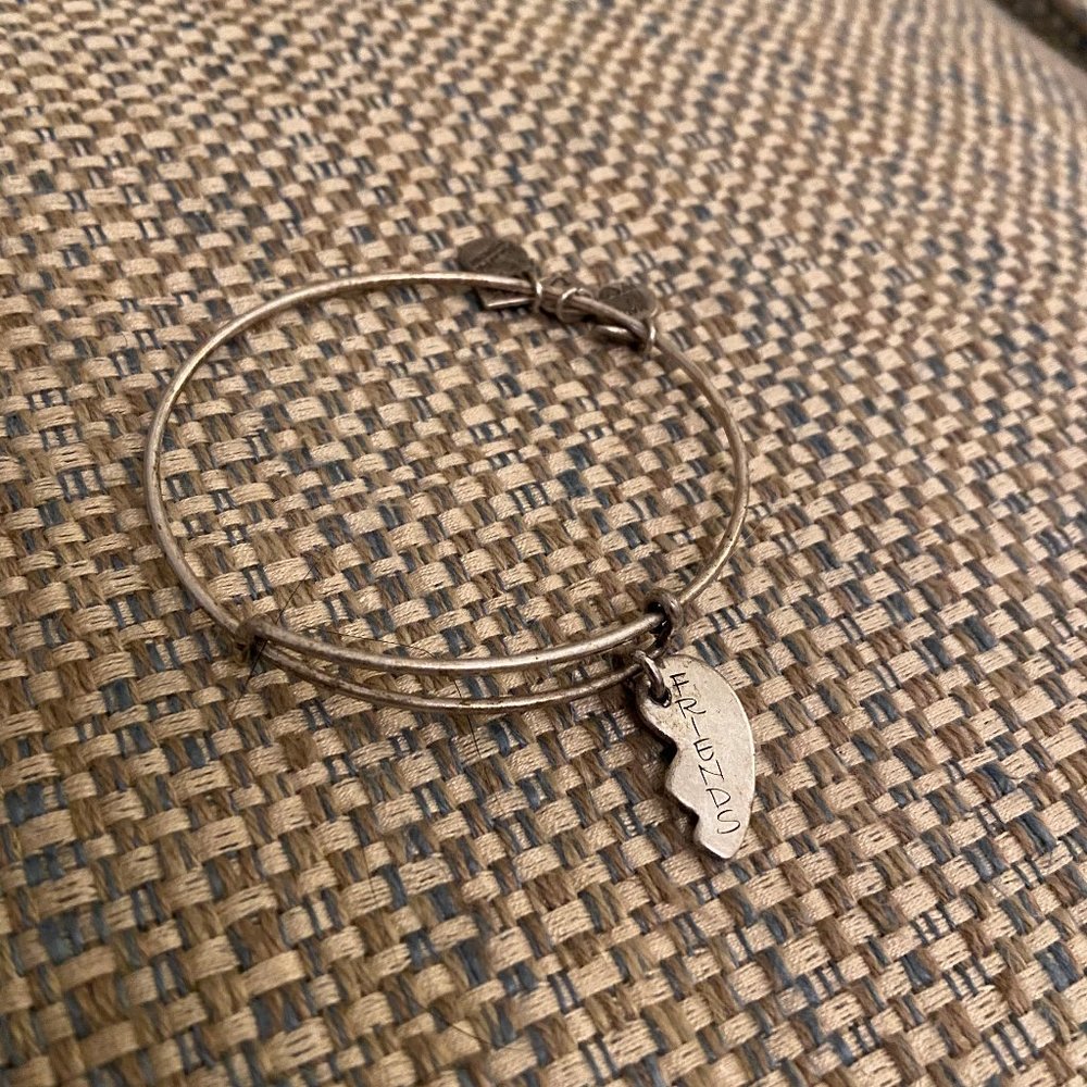 2/$10 Alex and Ani "Friends" half heart bangle